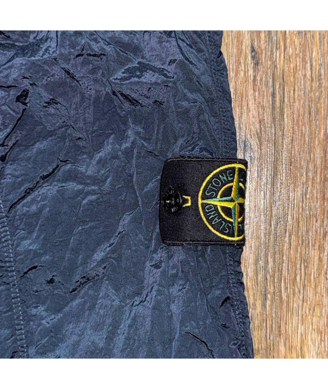 STONE ISLAND Темно-синие полиамидовые повседневные брюки, фото 3