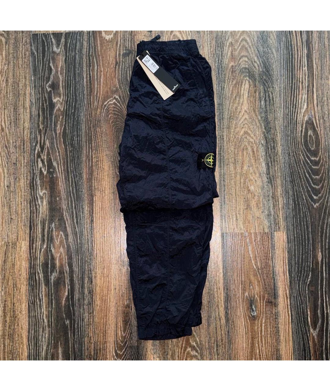 STONE ISLAND Темно-синие полиамидовые повседневные брюки, фото 2