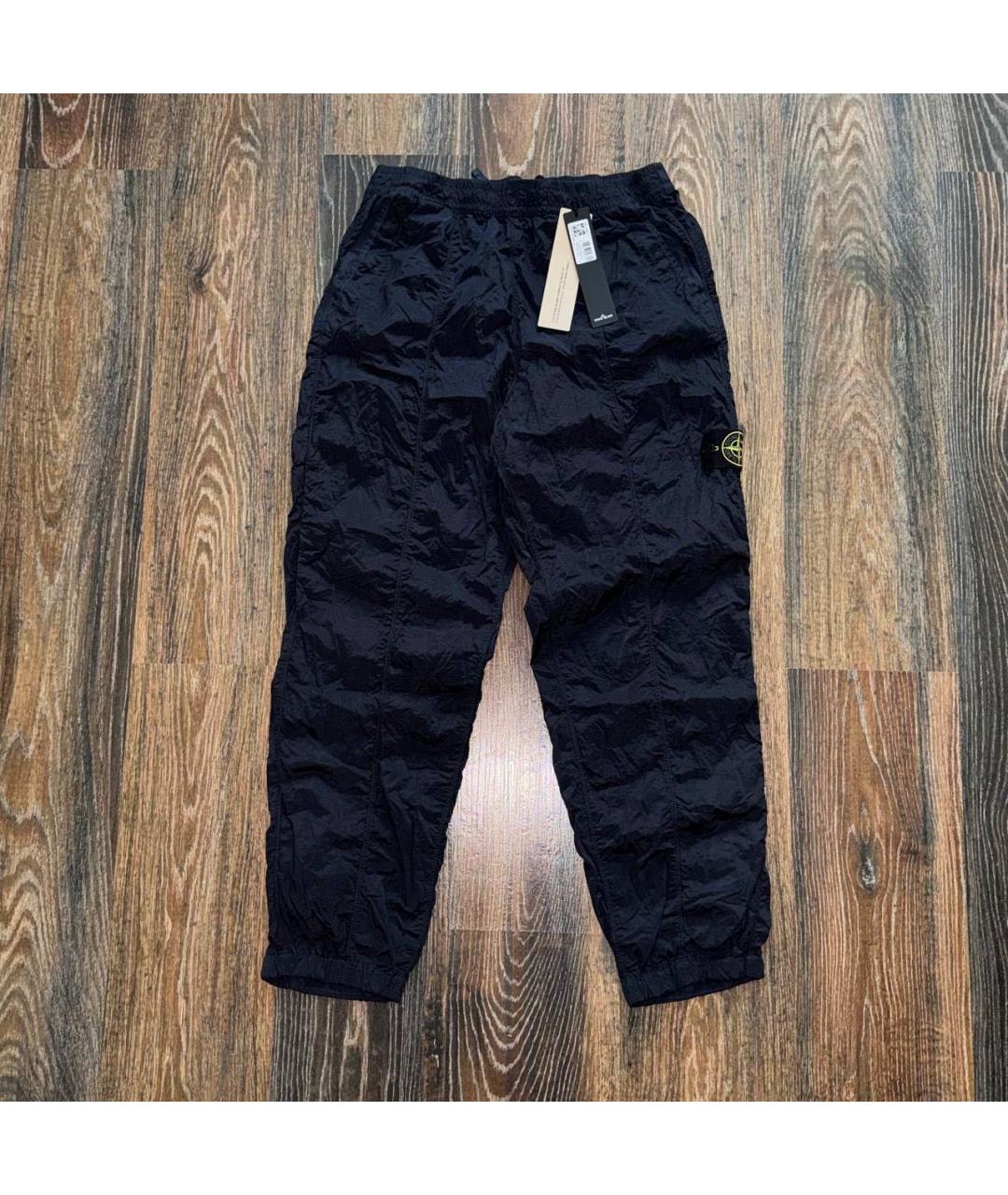 STONE ISLAND Темно-синие полиамидовые повседневные брюки, фото 5