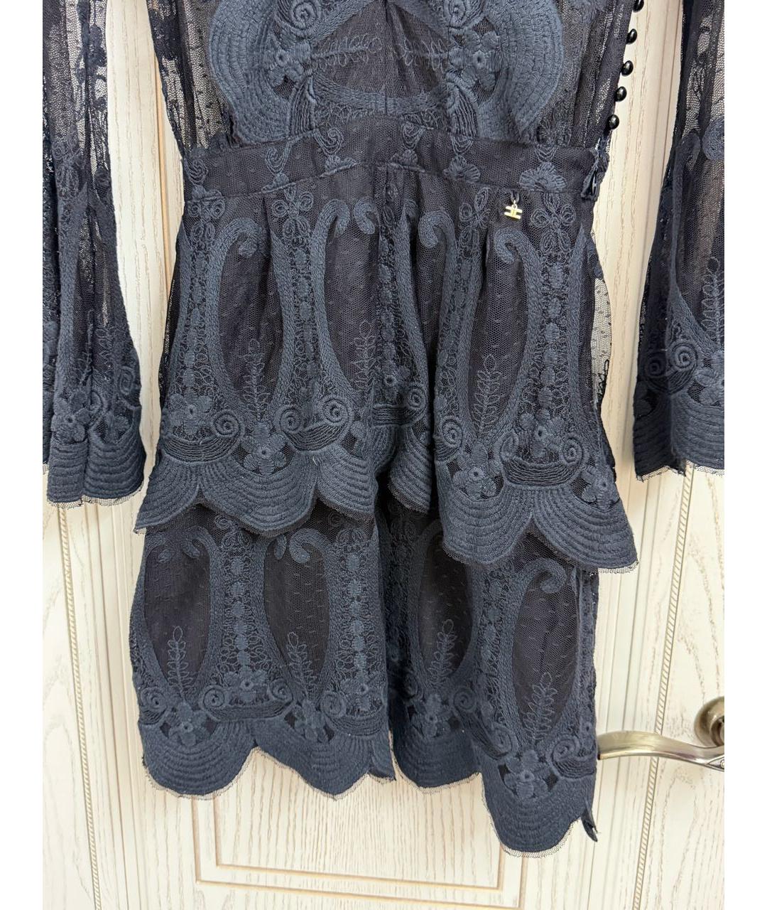 ELISABETTA FRANCHI Черное кружевное вечернее платье, фото 4