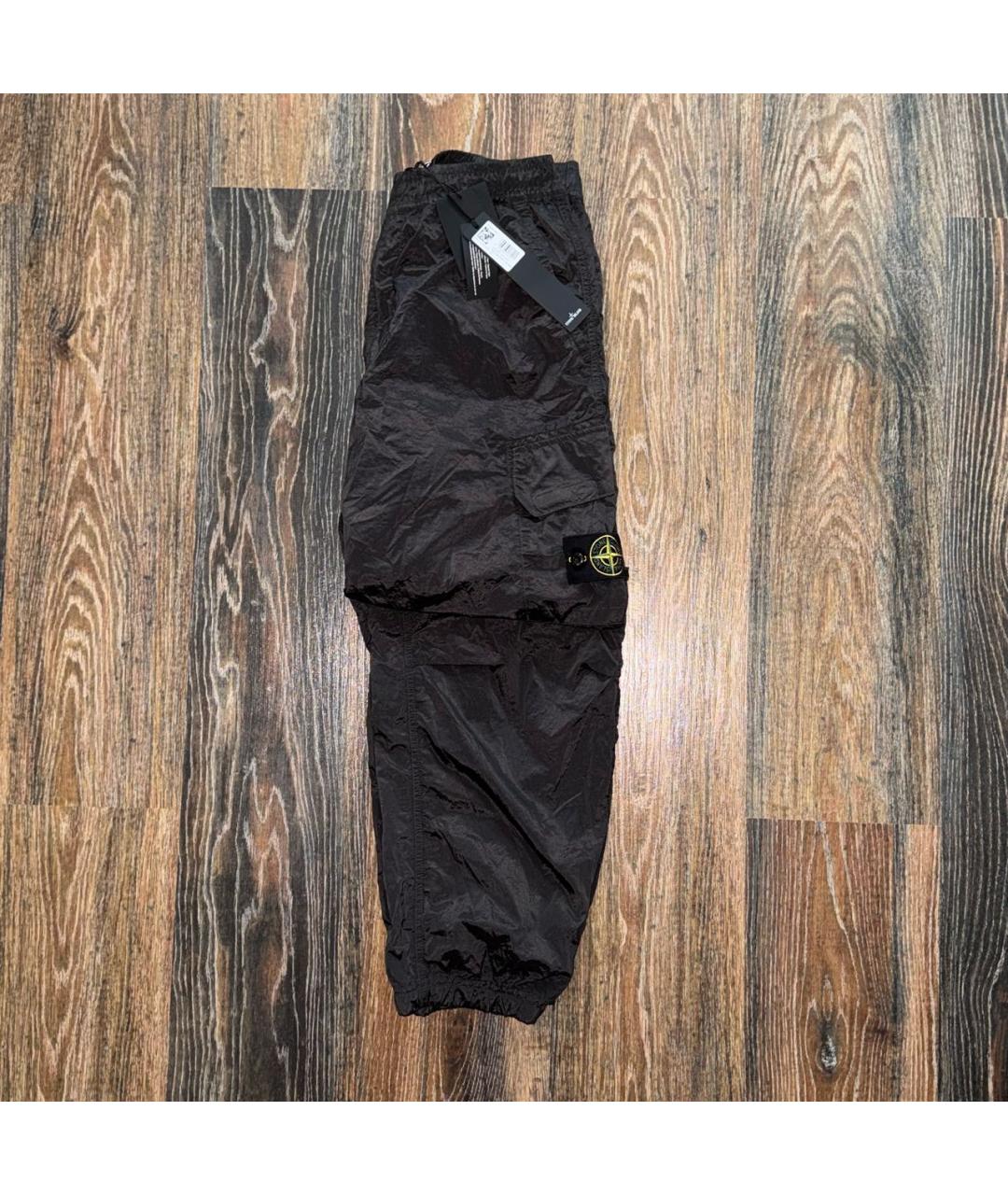 STONE ISLAND Черные полиамидовые повседневные брюки, фото 2