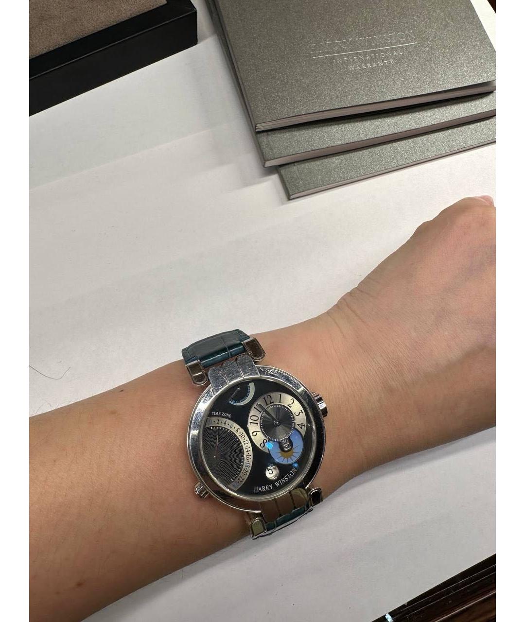 Harry Winston Черные часы из белого золота, фото 3