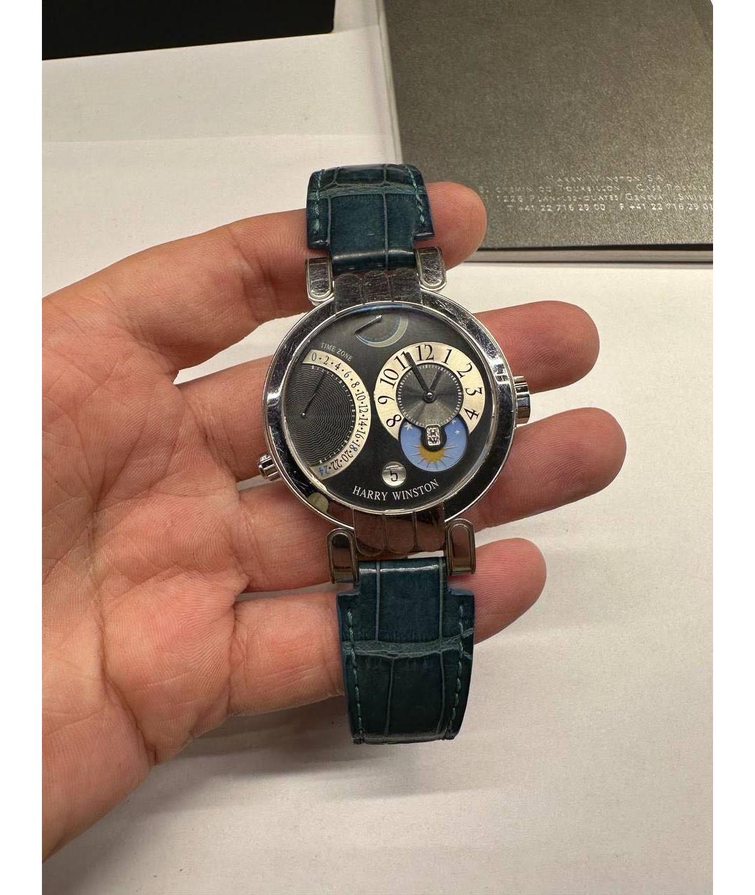 Harry Winston Черные часы из белого золота, фото 2