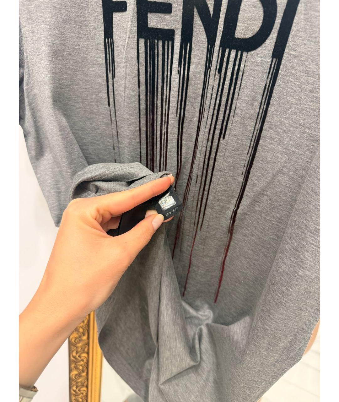 FENDI Серая футболка, фото 4
