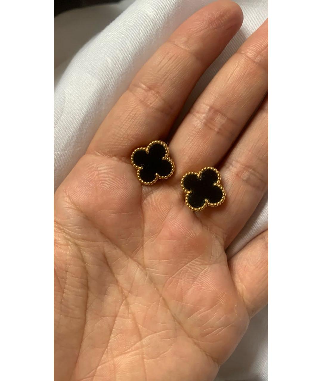 VAN CLEEF & ARPELS Черные серьги из желтого золота, фото 4