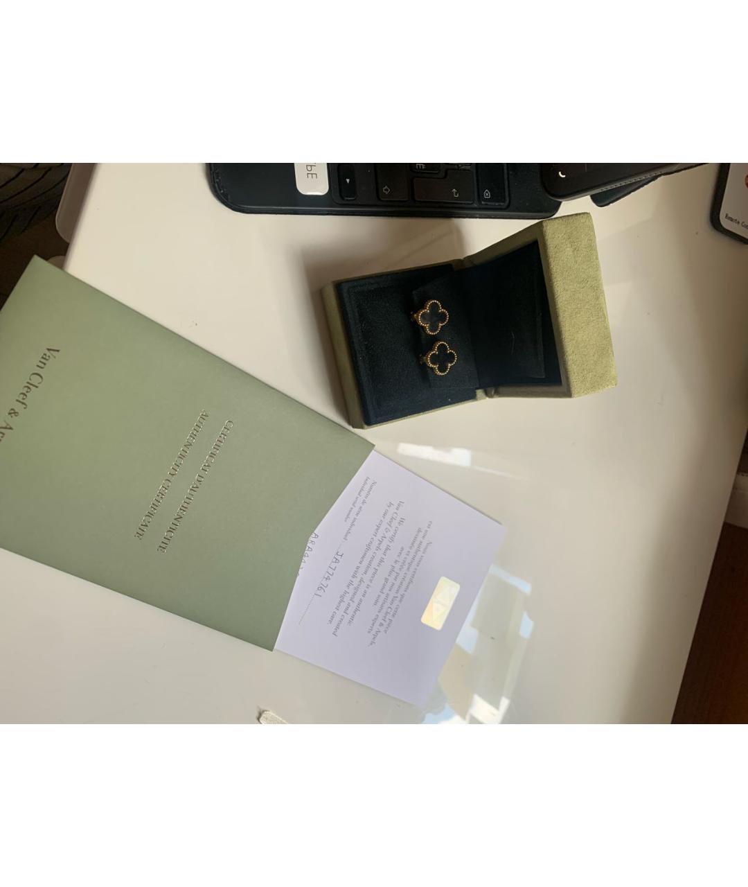VAN CLEEF & ARPELS Черные серьги из желтого золота, фото 6