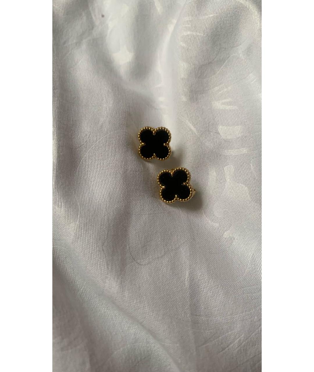 VAN CLEEF & ARPELS Черные серьги из желтого золота, фото 5