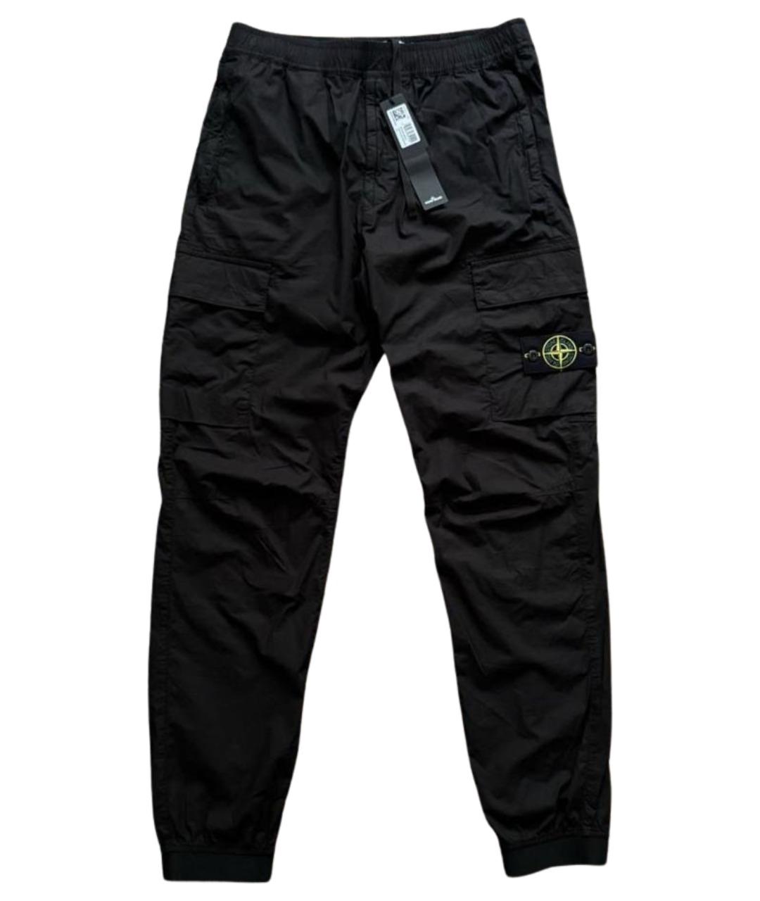 STONE ISLAND Черные хлопко-эластановые повседневные брюки, фото 1