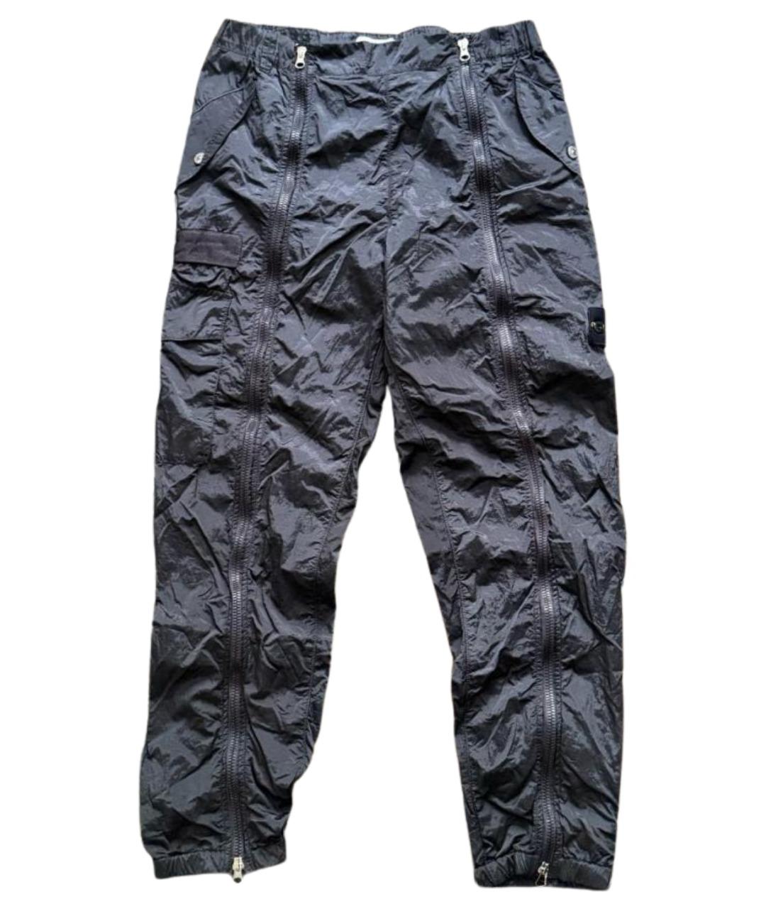 STONE ISLAND Черные полиамидовые повседневные брюки, фото 1