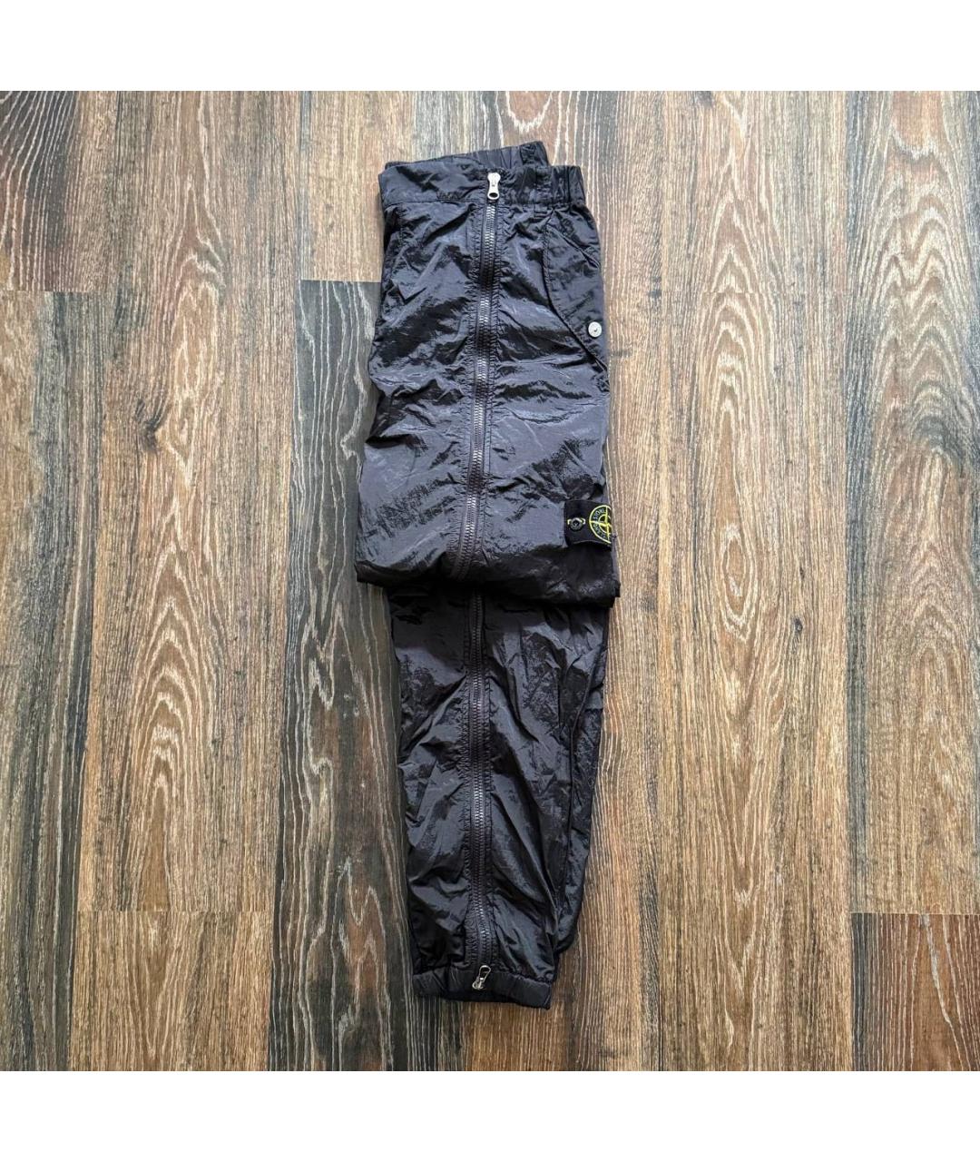 STONE ISLAND Черные полиамидовые повседневные брюки, фото 2