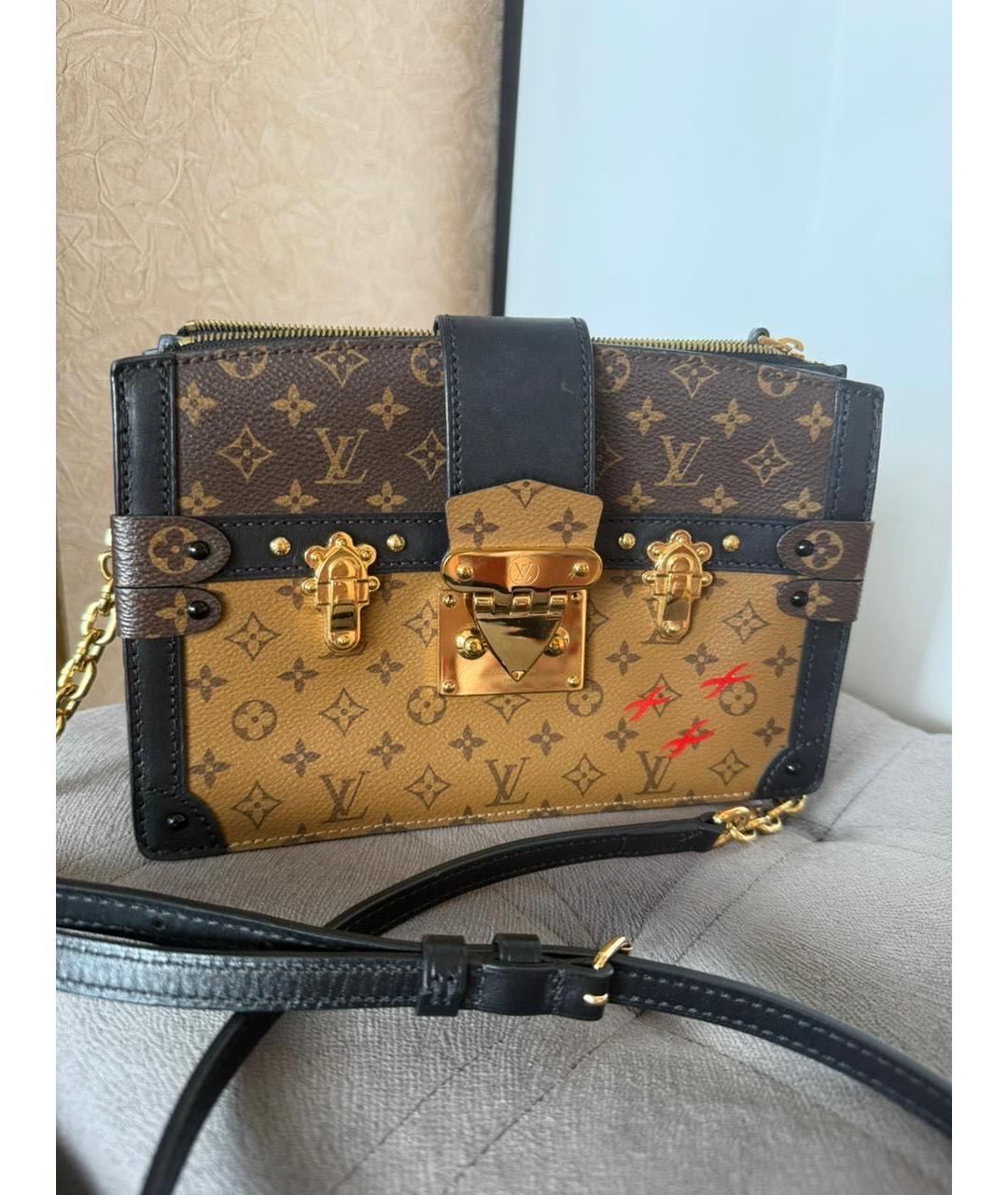 LOUIS VUITTON Коричневая канва сумка через плечо, фото 9