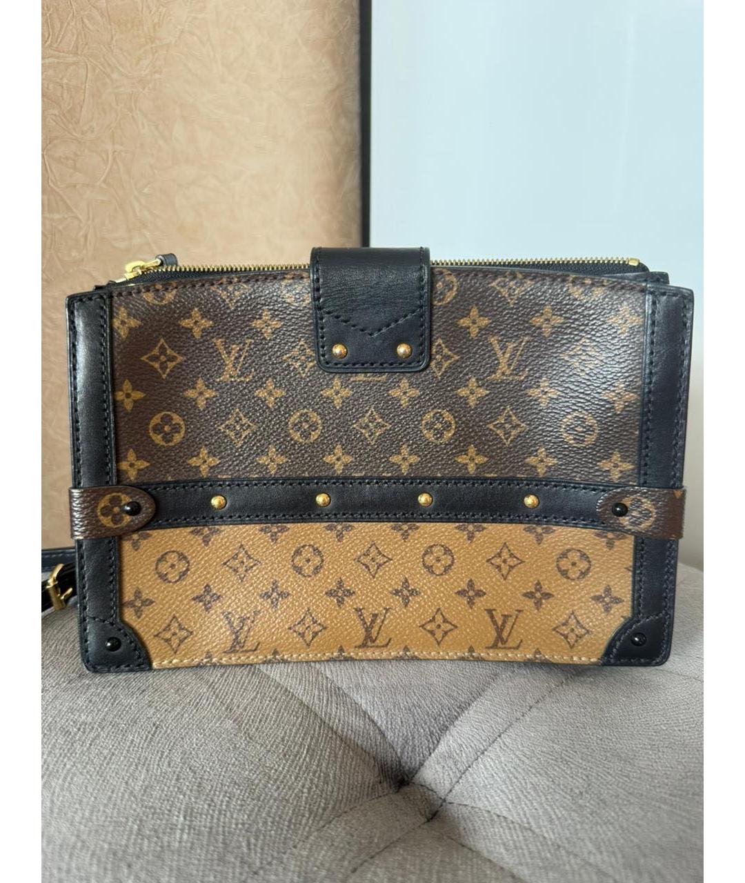 LOUIS VUITTON Коричневая канва сумка через плечо, фото 3