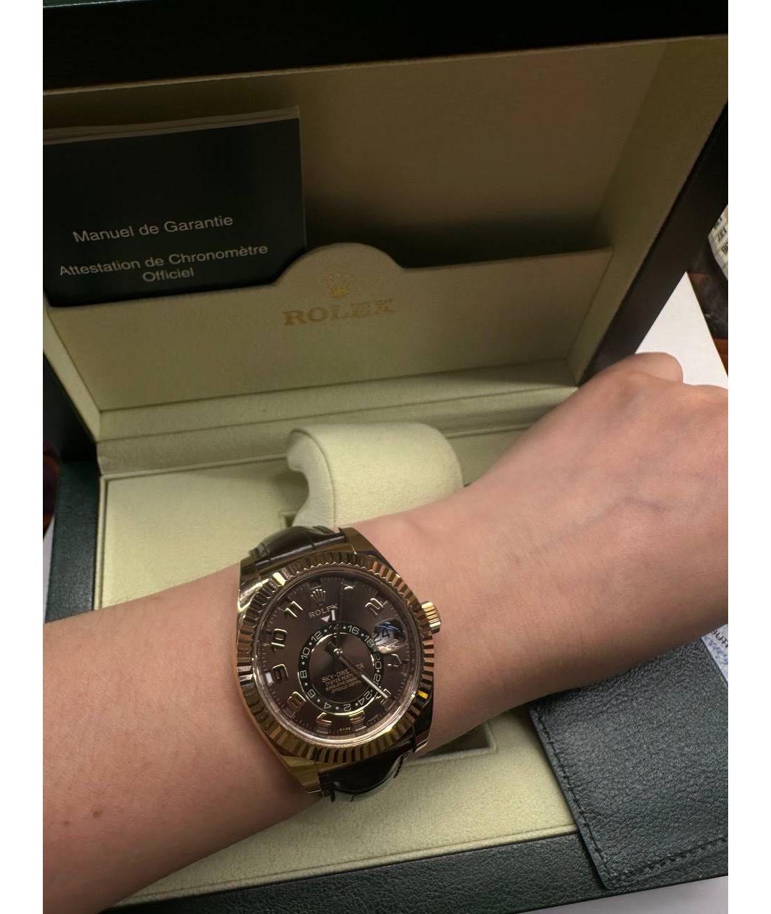 ROLEX Коричневые часы из розового золота, фото 8