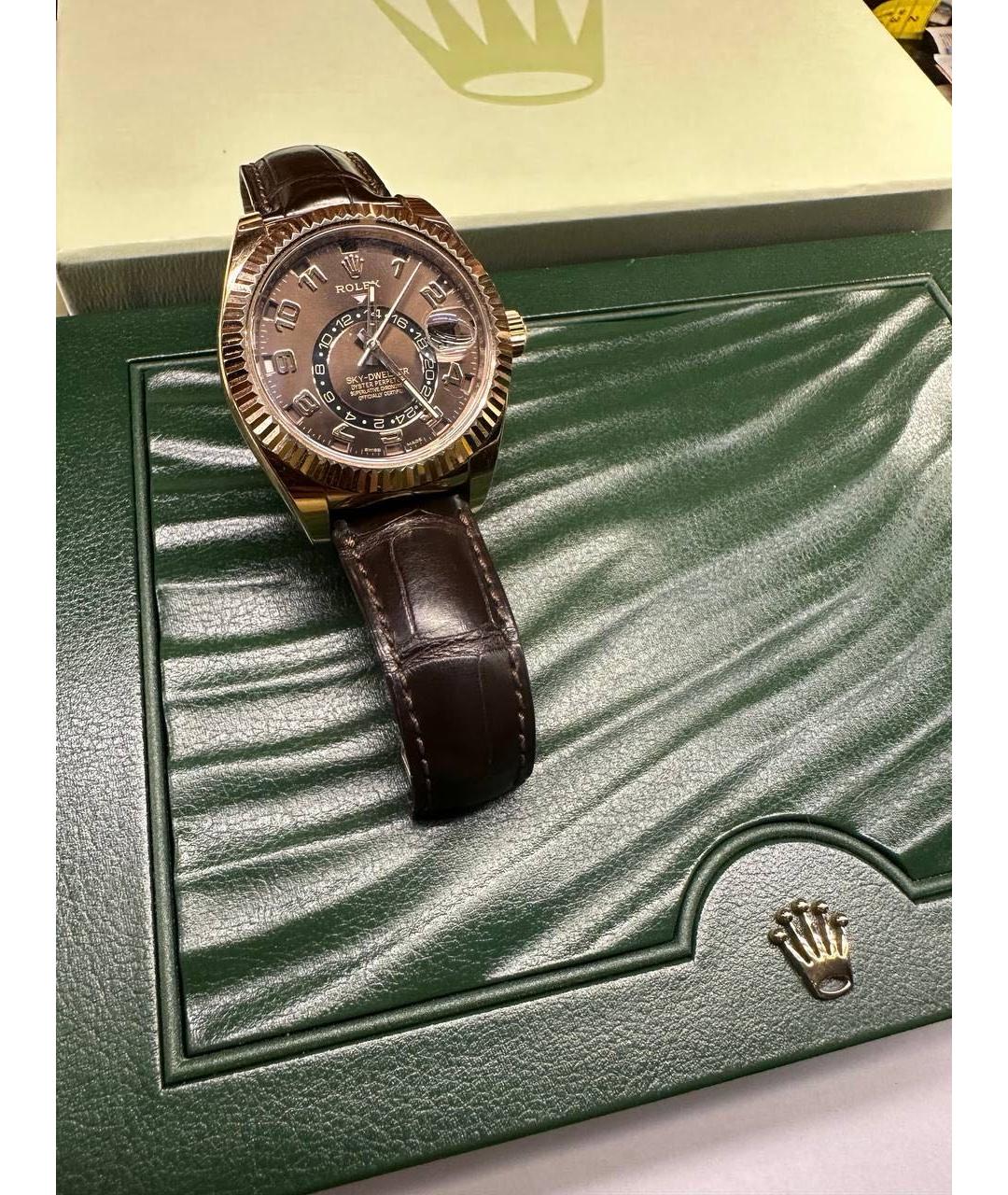 ROLEX Коричневые часы из розового золота, фото 3