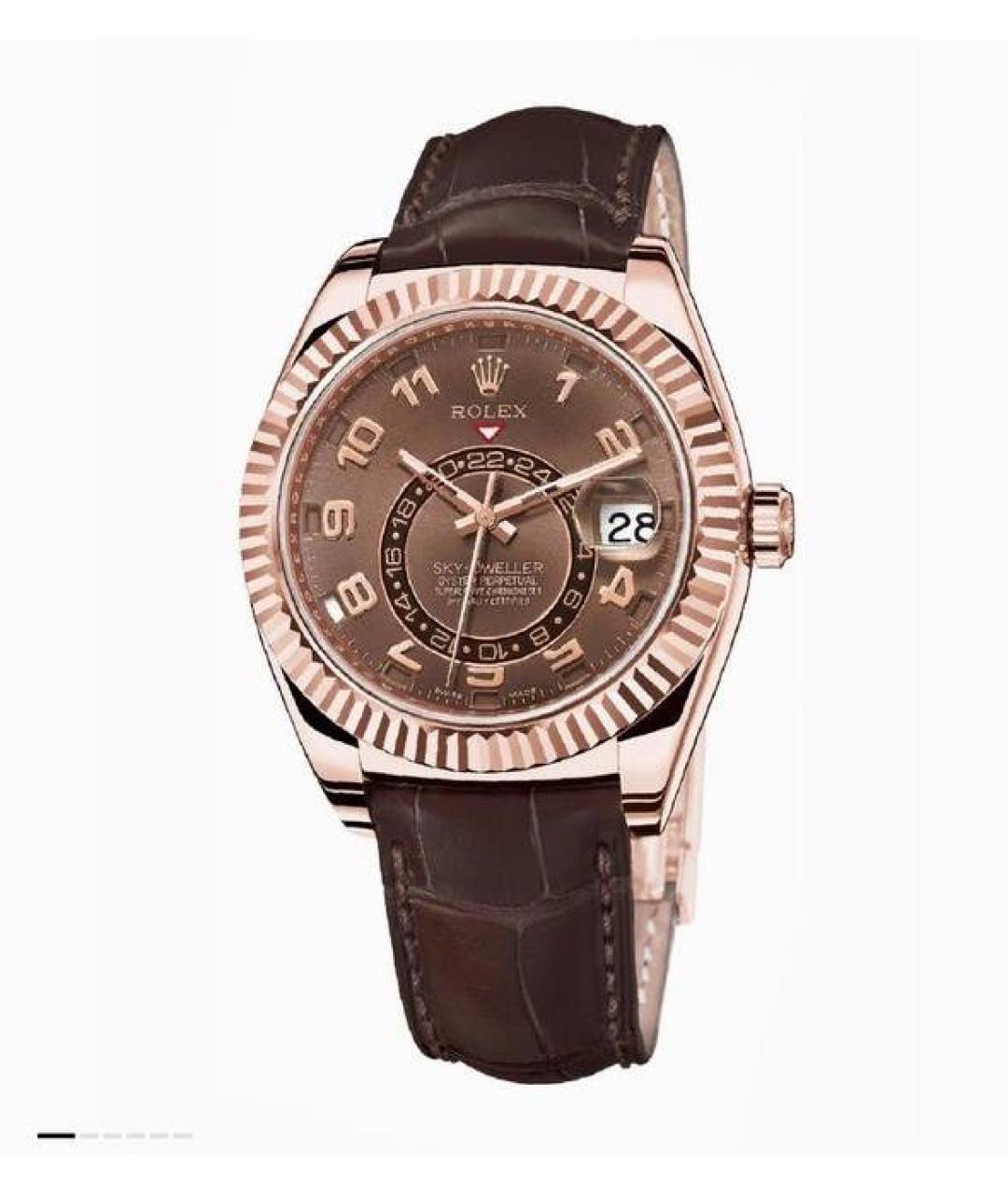 ROLEX Коричневые часы из розового золота, фото 9