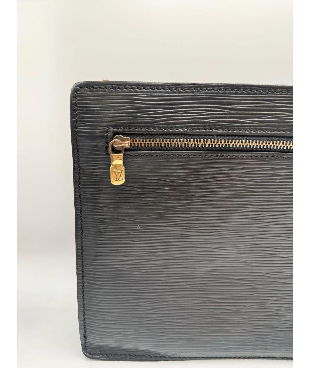 LOUIS VUITTON Черная кожаная папка для документов, фото 3