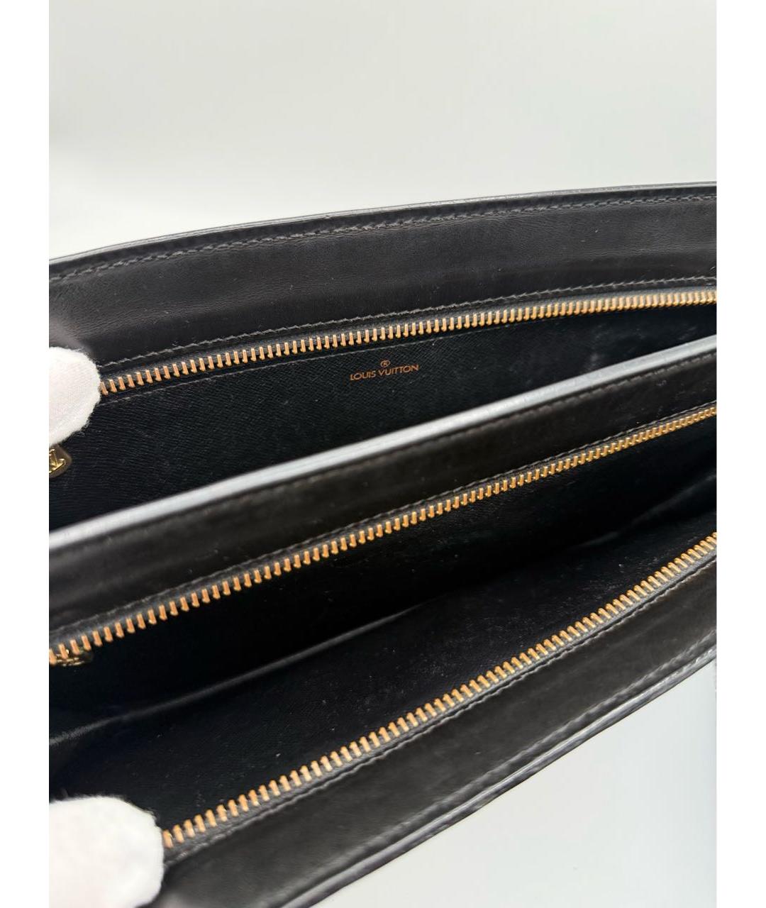 LOUIS VUITTON Черная кожаная папка для документов, фото 8