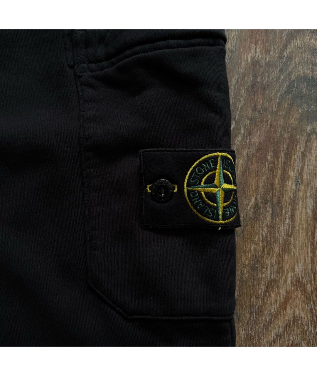 STONE ISLAND Черные хлопковые повседневные брюки, фото 3