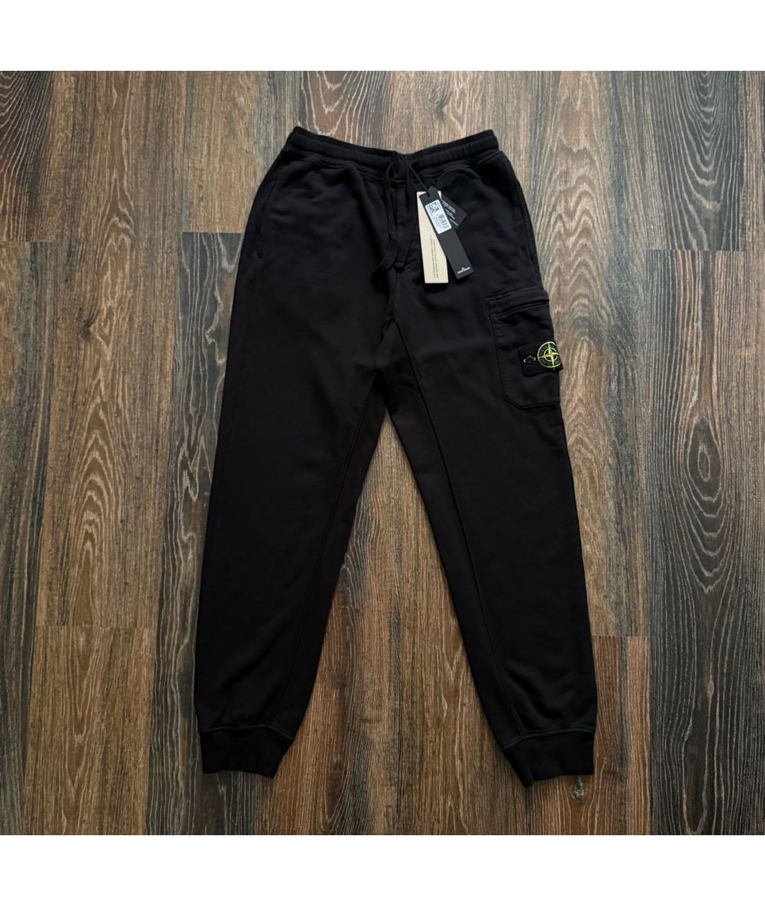 STONE ISLAND Черные хлопковые повседневные брюки, фото 5