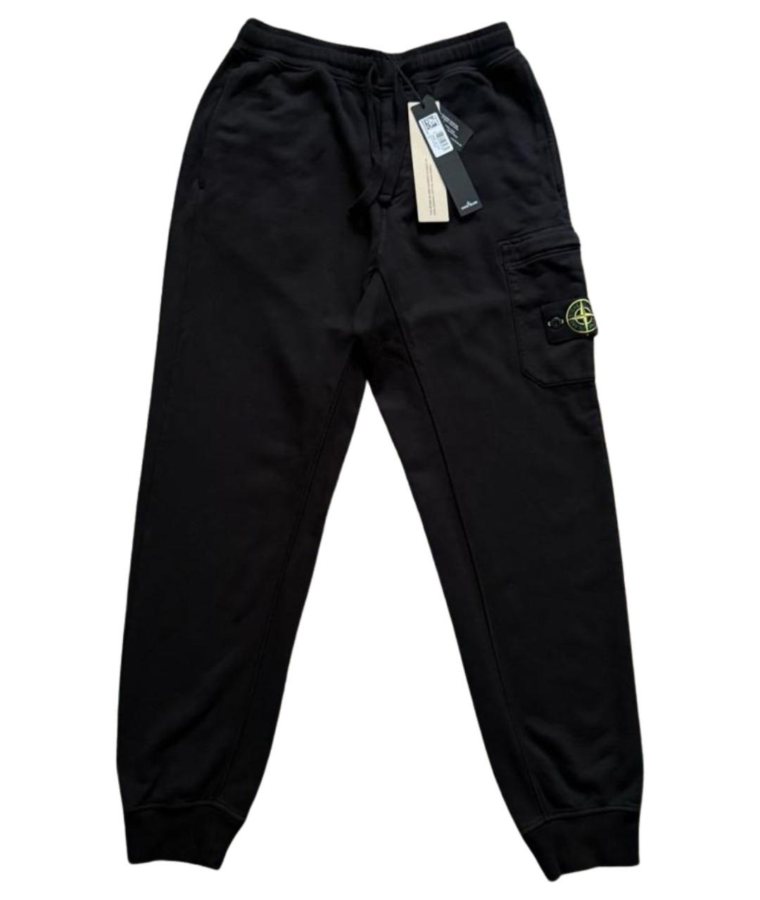 STONE ISLAND Черные хлопковые повседневные брюки, фото 1