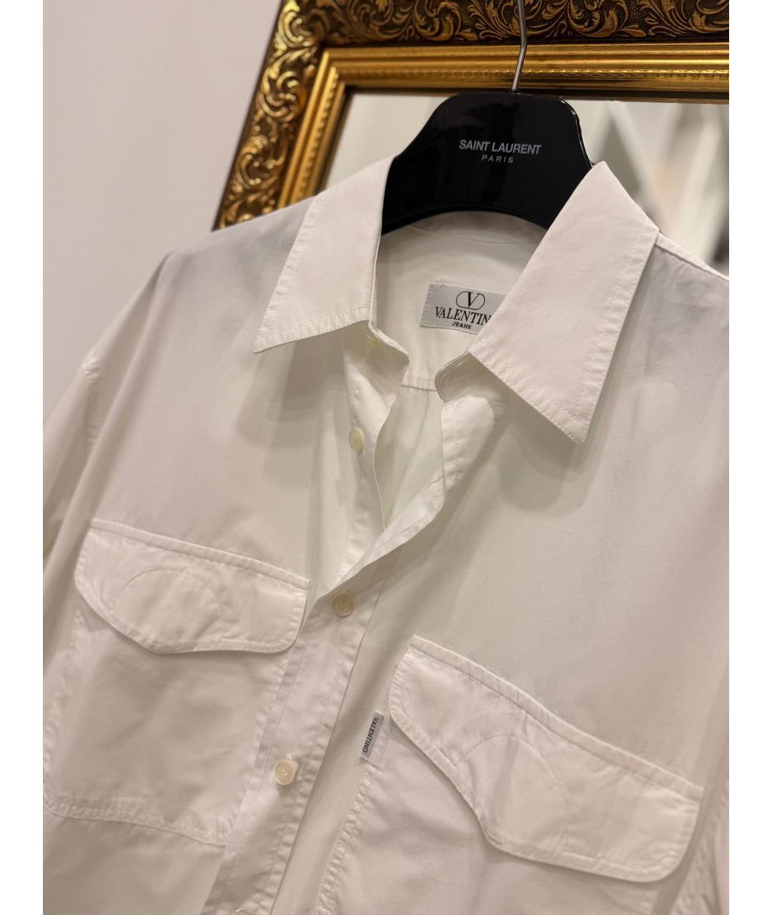 VALENTINO Белая хлопковая классическая рубашка, фото 3