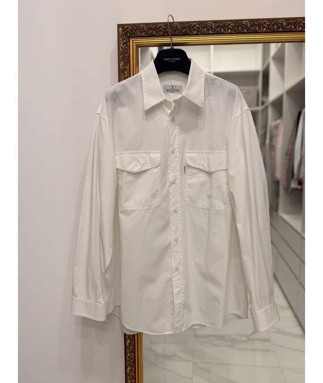 VALENTINO Белая хлопковая классическая рубашка, фото 8
