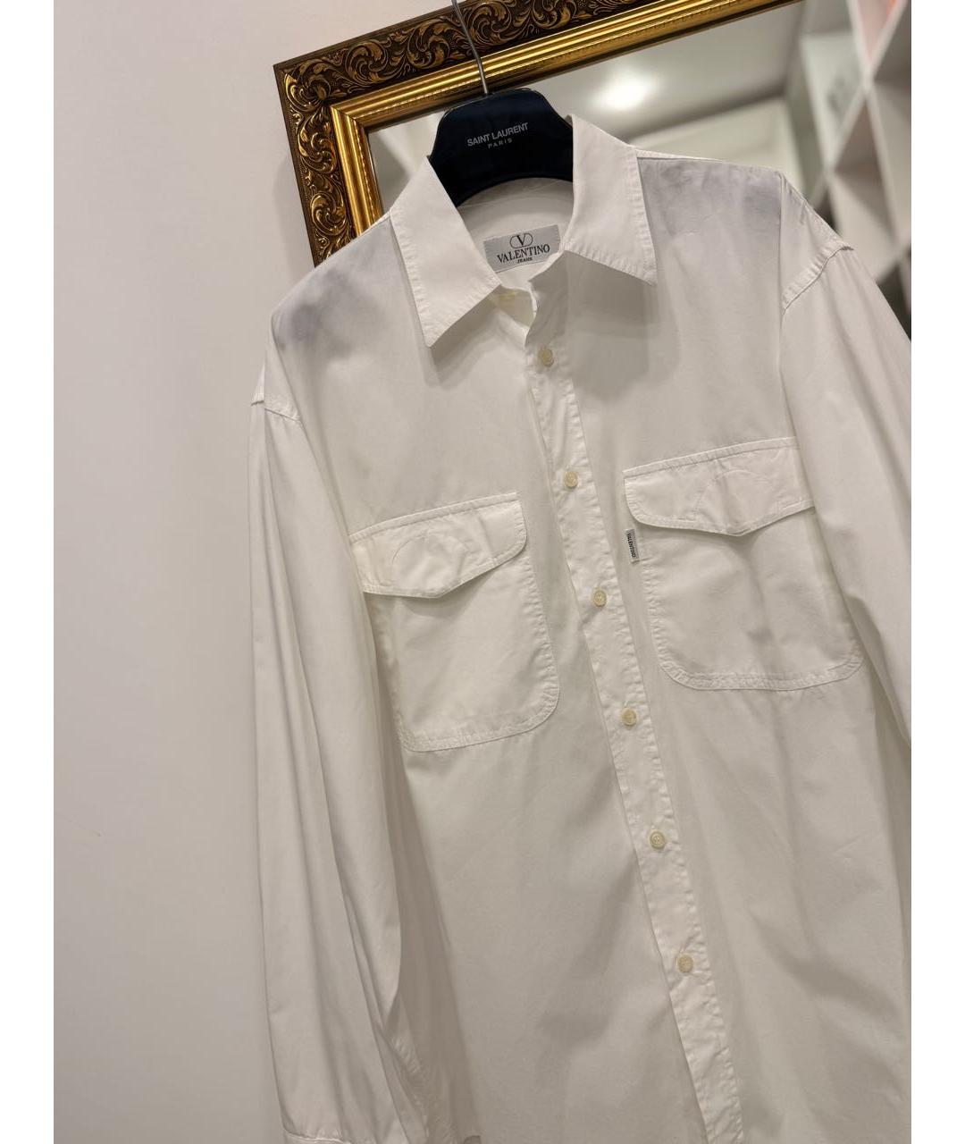VALENTINO Белая хлопковая классическая рубашка, фото 5