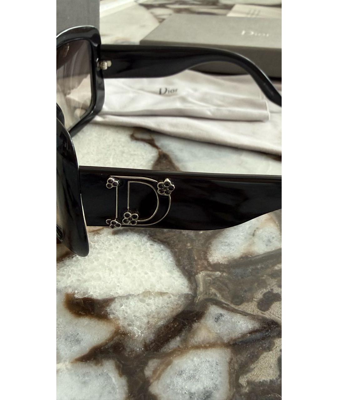 CHRISTIAN DIOR Черные пластиковые солнцезащитные очки, фото 4