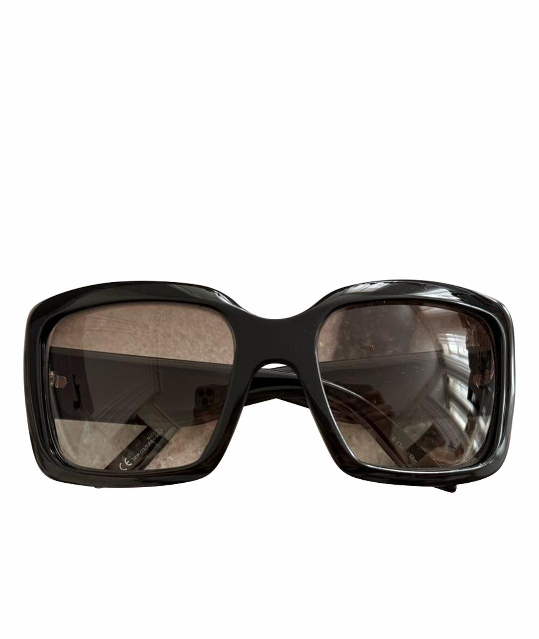 CHRISTIAN DIOR Черные пластиковые солнцезащитные очки, фото 1