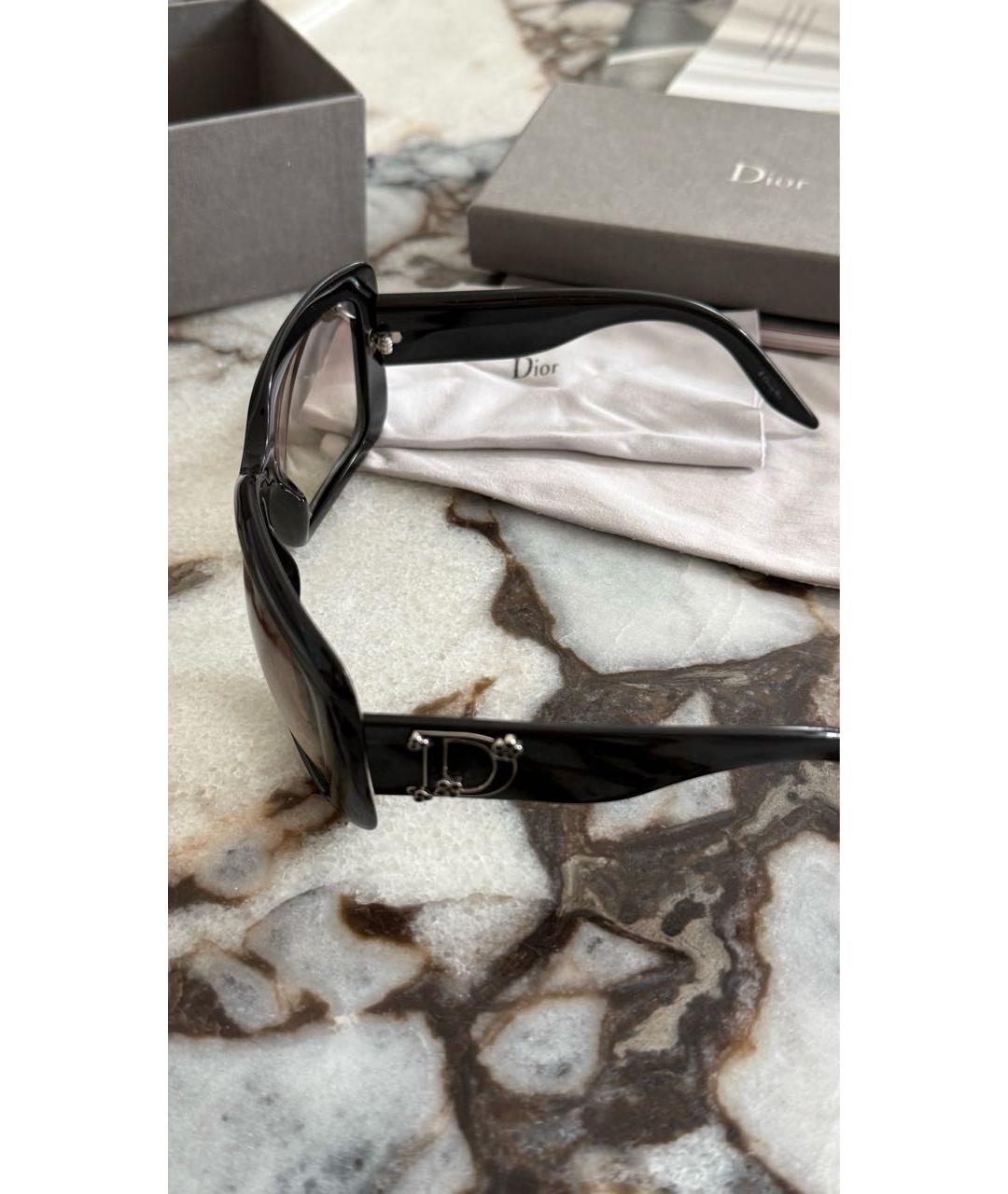 CHRISTIAN DIOR Черные пластиковые солнцезащитные очки, фото 3