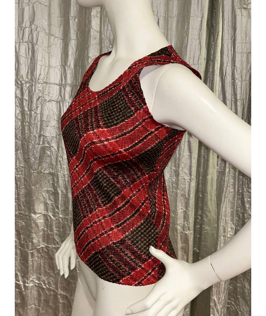 ISSEY MIYAKE Красная полиэстеровая майка, фото 7