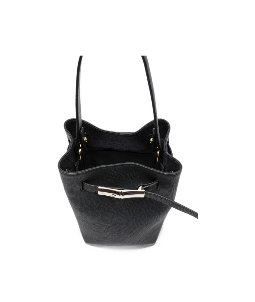 LONGCHAMP Черная кожаная сумка через плечо, фото 4