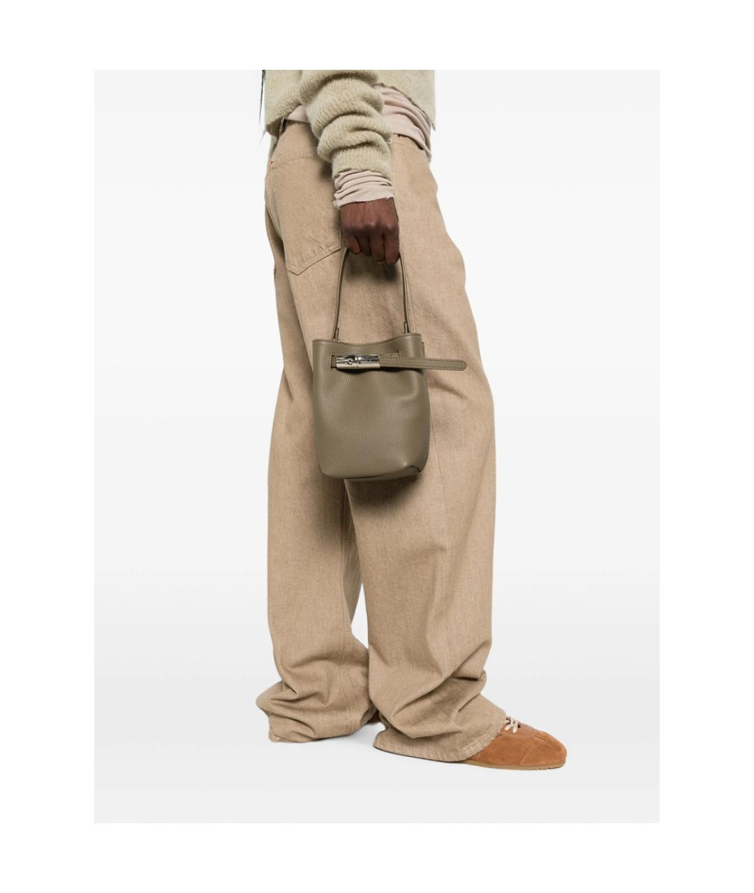 LONGCHAMP Зеленая кожаная сумка через плечо, фото 3