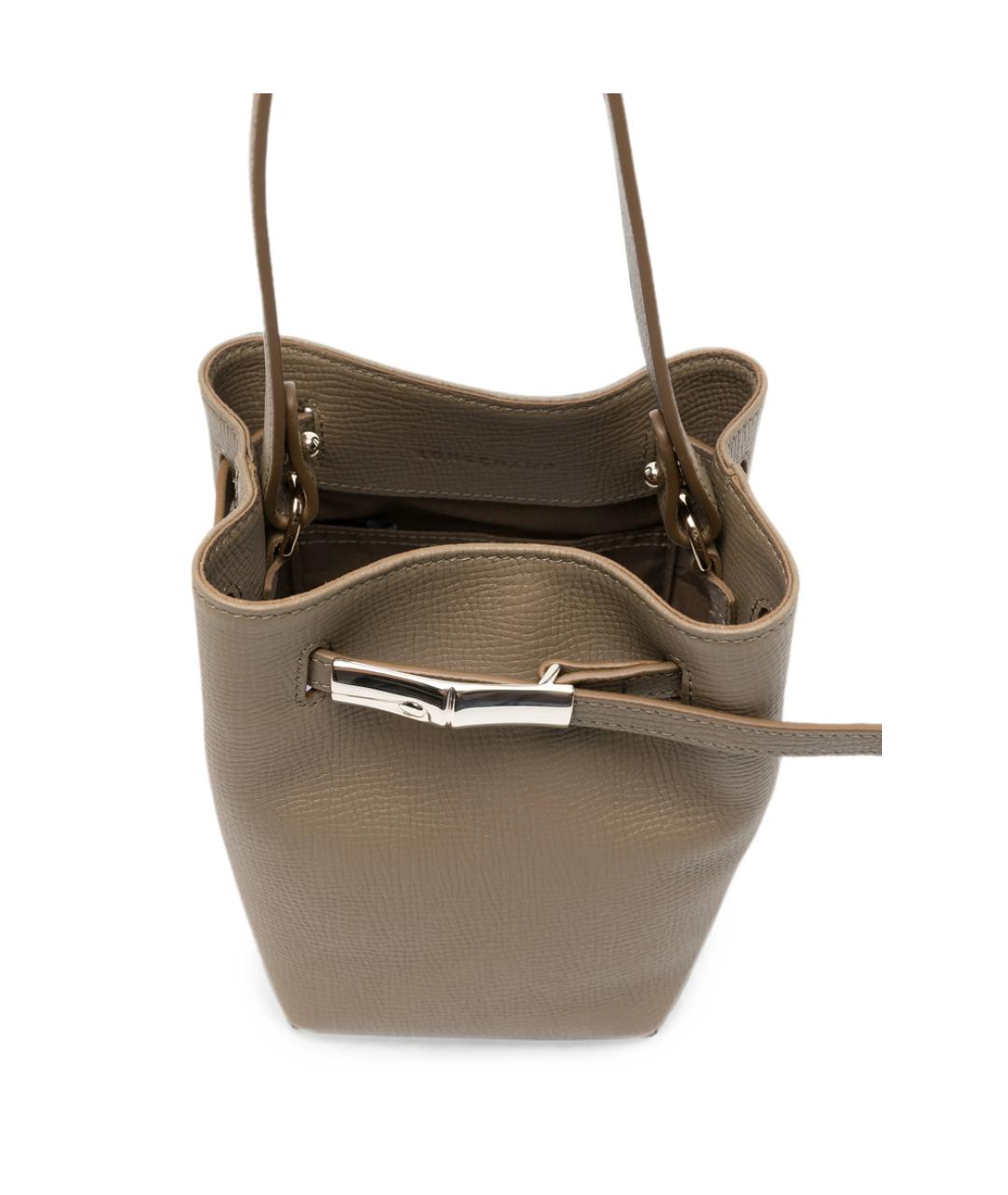 LONGCHAMP Зеленая кожаная сумка через плечо, фото 4