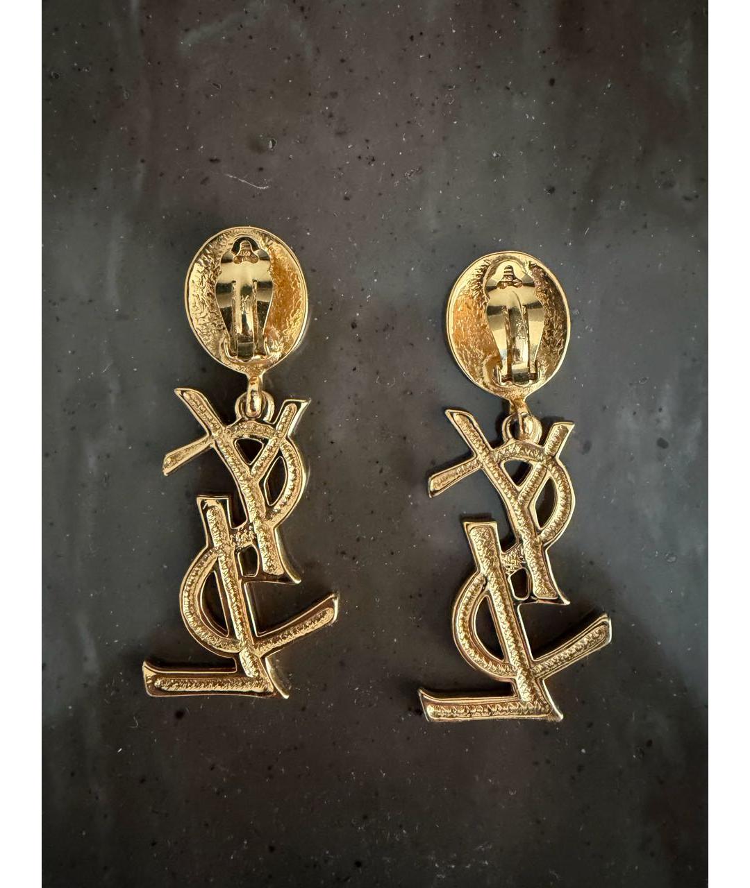 SAINT LAURENT Золотые клипсы, фото 2