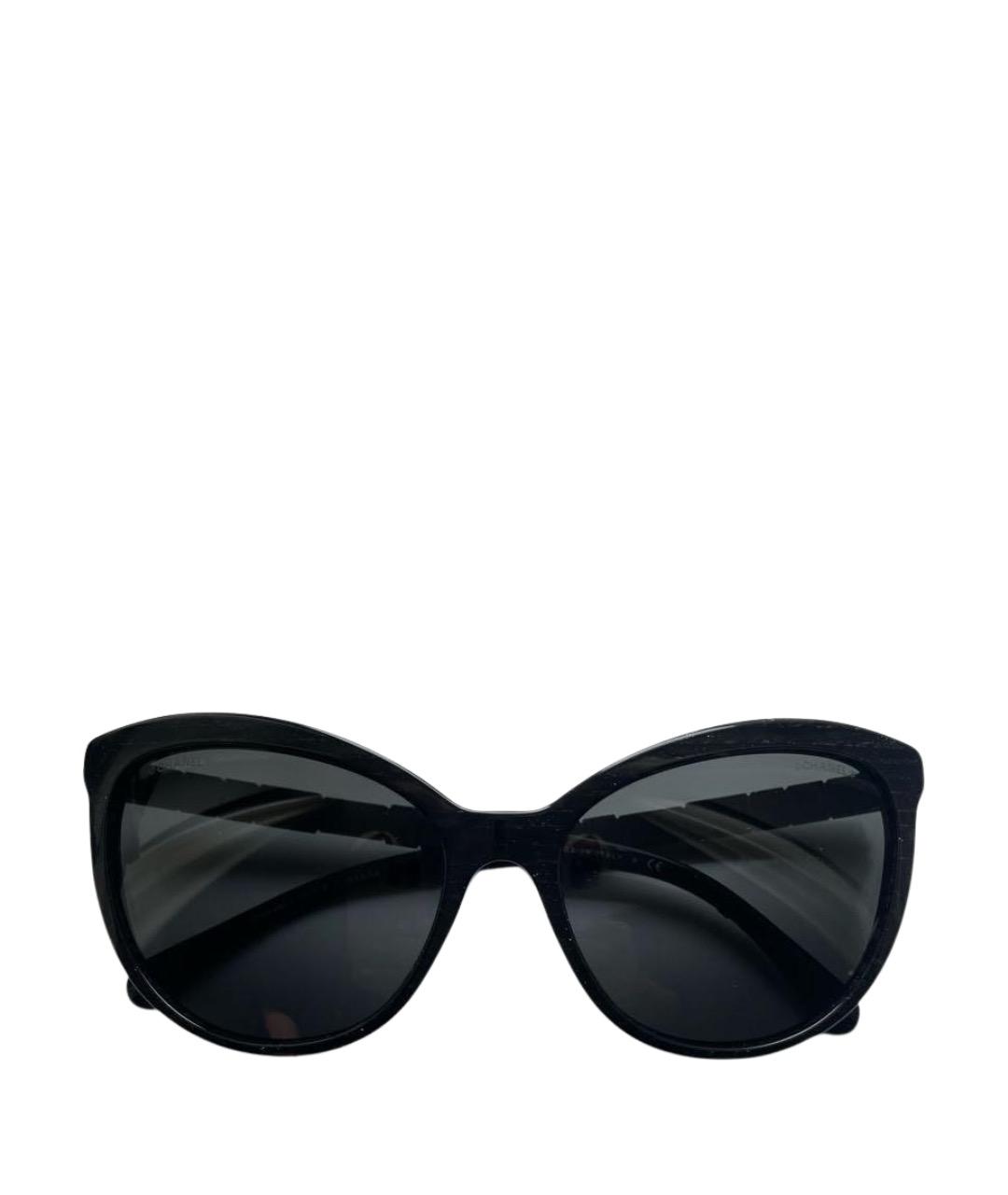 CHANEL Черные пластиковые солнцезащитные очки, фото 1