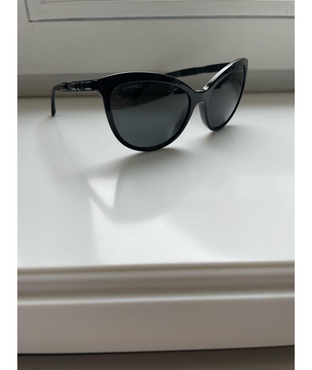 CHANEL Черные пластиковые солнцезащитные очки, фото 2