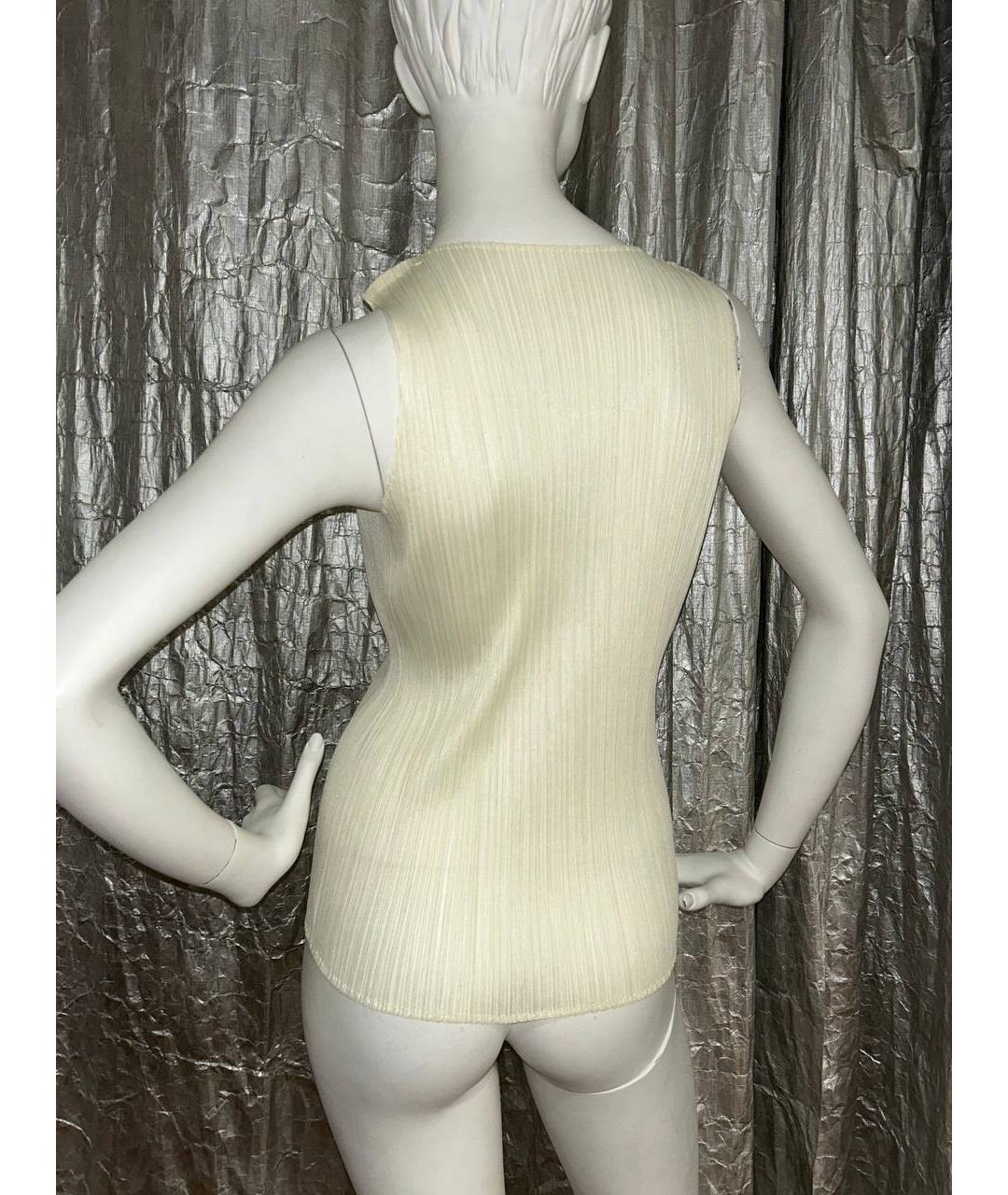 ISSEY MIYAKE Бежевая полиэстеровая майка, фото 7