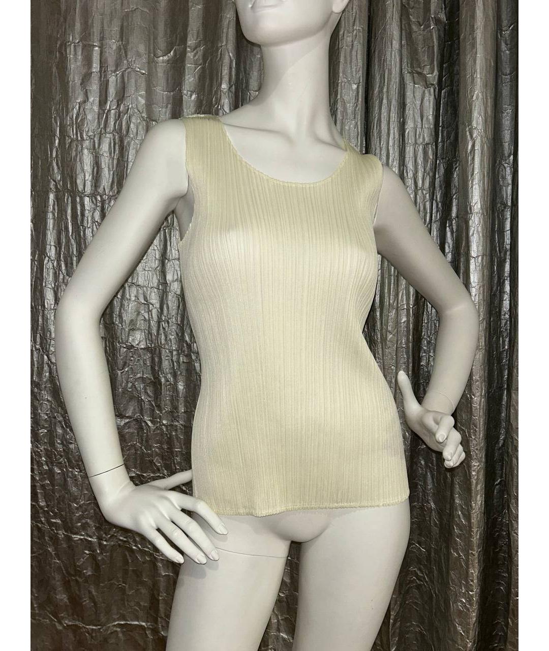 ISSEY MIYAKE Бежевая полиэстеровая майка, фото 6