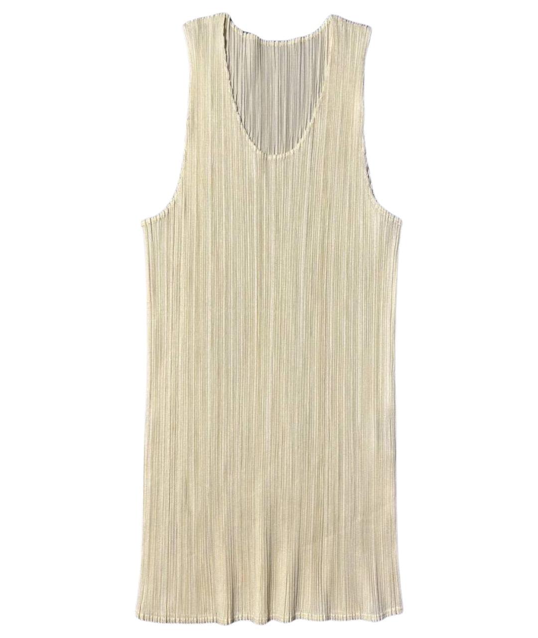 ISSEY MIYAKE Бежевая полиэстеровая майка, фото 1