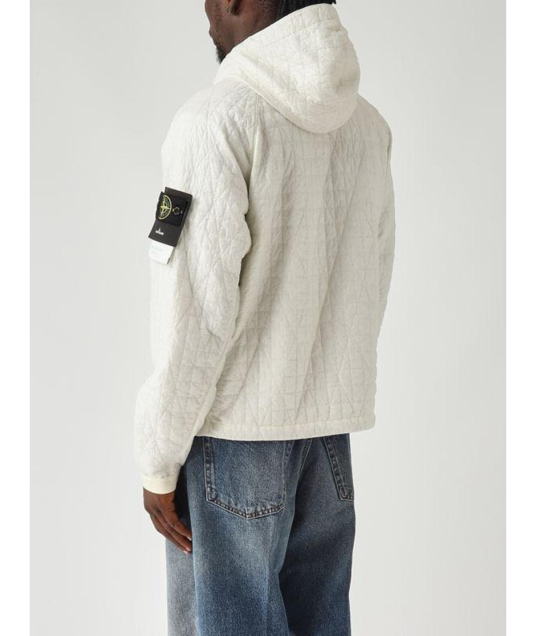 STONE ISLAND Белая нейлоновая куртка, фото 3
