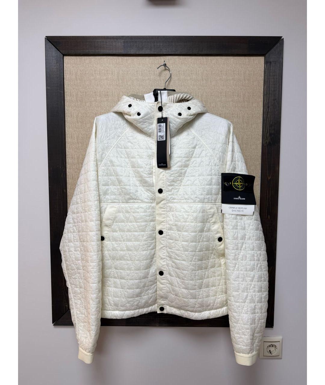 STONE ISLAND Белая нейлоновая куртка, фото 5
