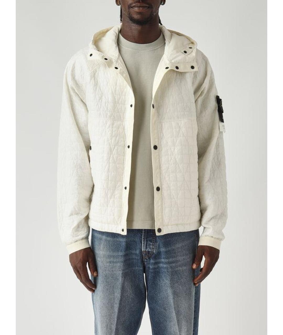 STONE ISLAND Белая нейлоновая куртка, фото 2