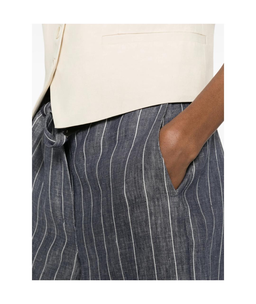'S MAX MARA Синие прямые брюки, фото 3