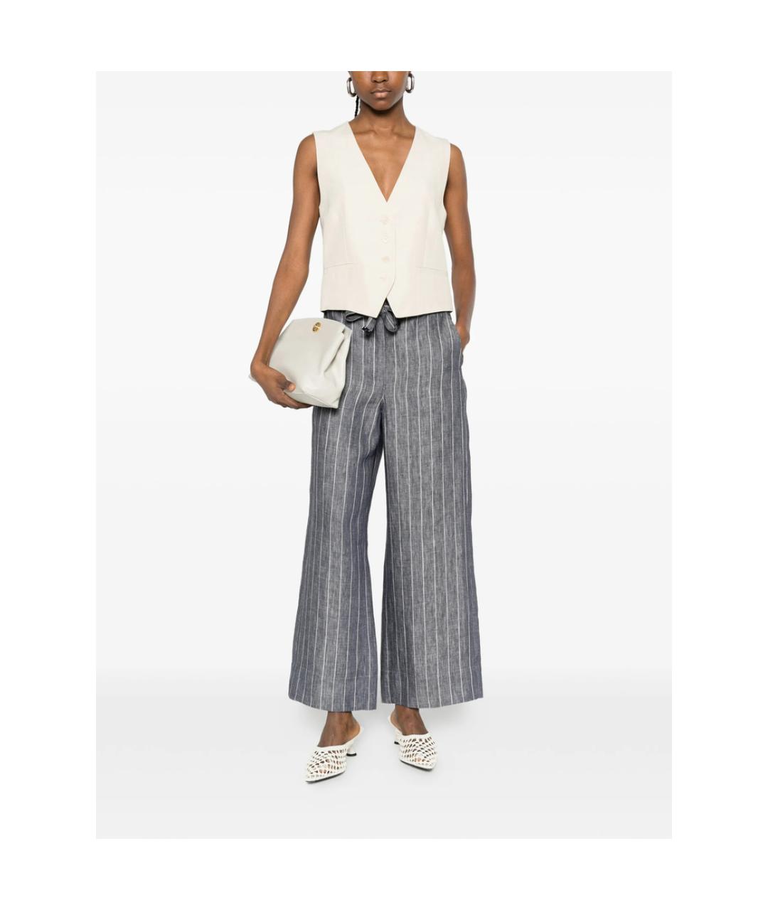 'S MAX MARA Синие прямые брюки, фото 2