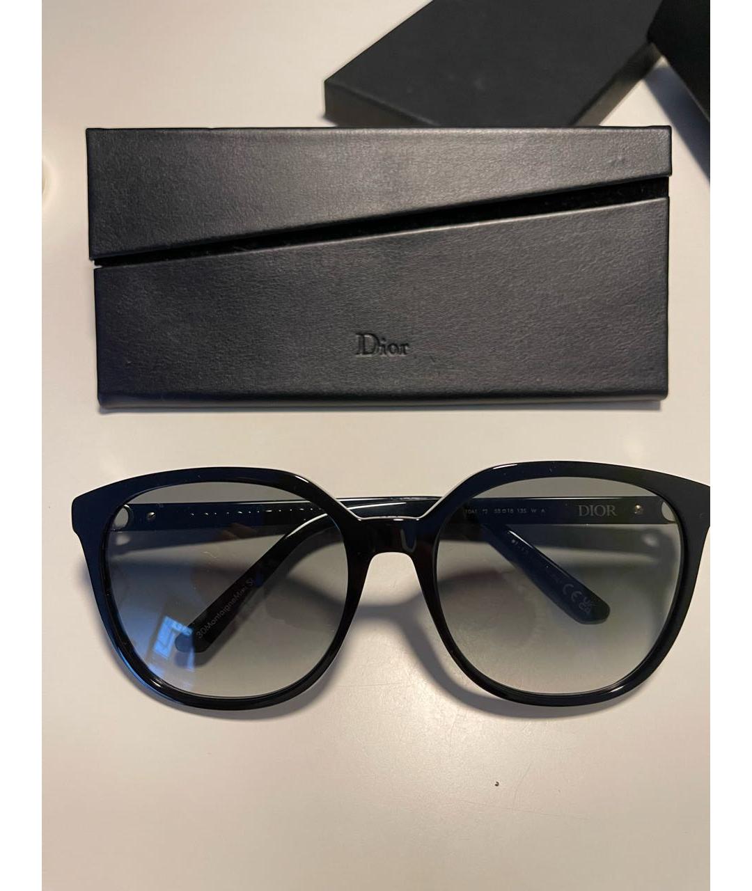 CHRISTIAN DIOR Черные пластиковые солнцезащитные очки, фото 2