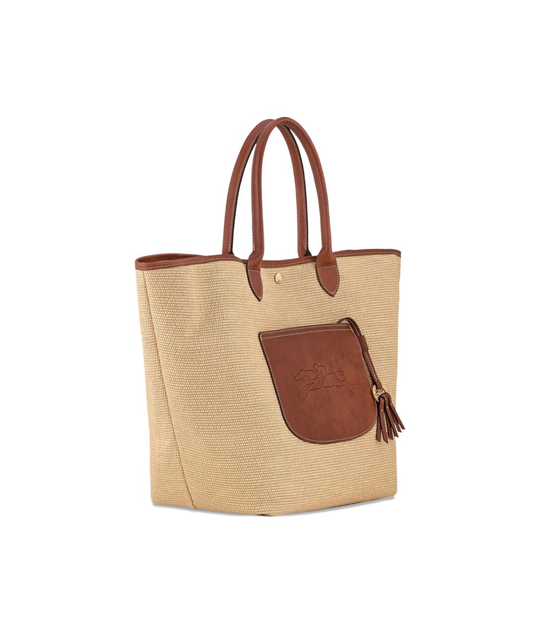 LONGCHAMP Бежевая тканевая сумка тоут, фото 5
