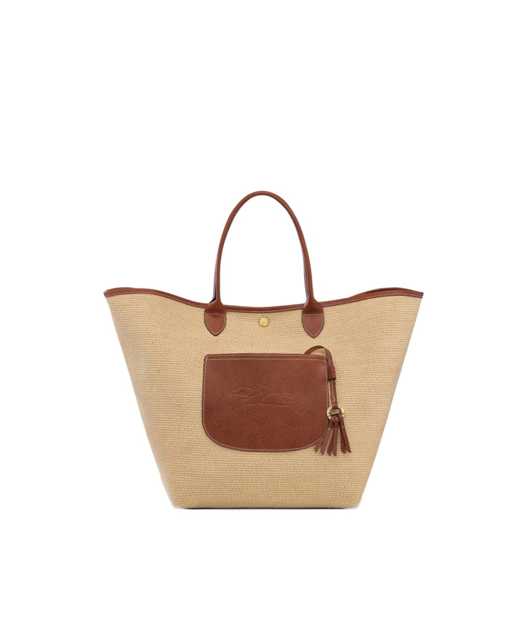 LONGCHAMP Бежевая тканевая сумка тоут, фото 1