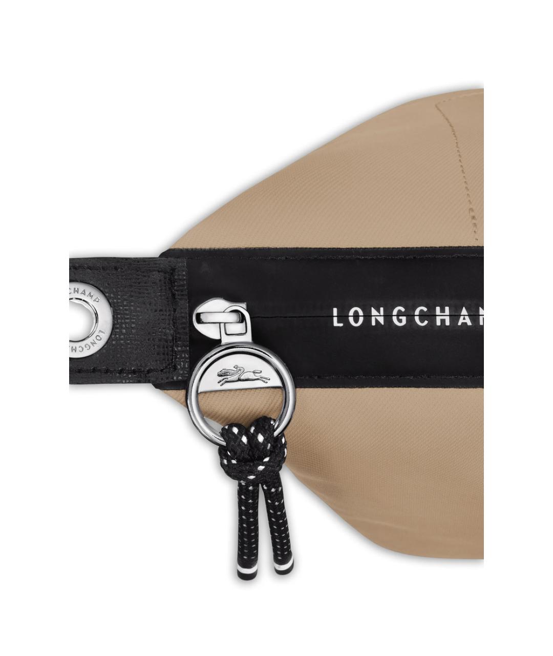 LONGCHAMP Бежевая тканевая сумка с короткими ручками, фото 4
