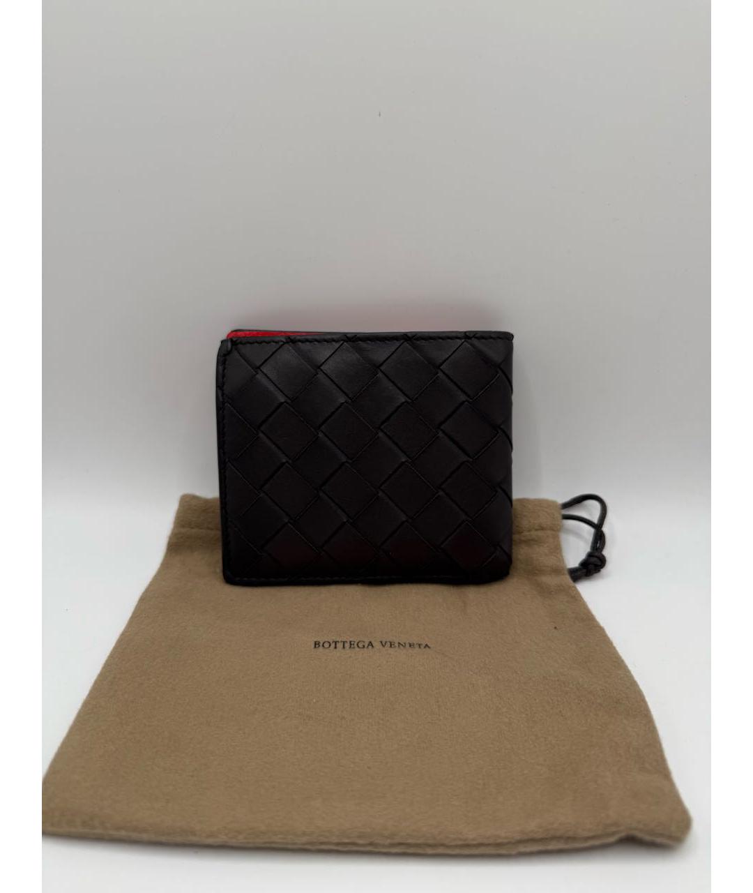 BOTTEGA VENETA Черный кожаный кошелек, фото 4